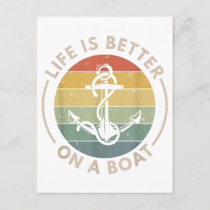 Funny Sailing Boating Sailor Boat Life Is Better O Enclosure Card