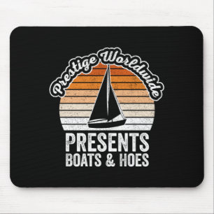 Funny sailing sailboat retro vintage sunset mouse pad