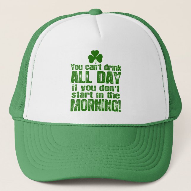Funny Saint Patrick's Day Beer Trucker Hat (Front)