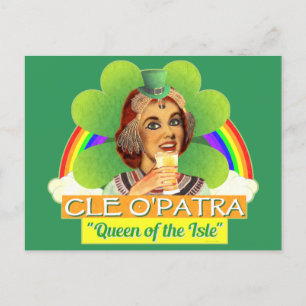 Funny Saint Patrick's Day Cleopatra Pun Irish Postcard