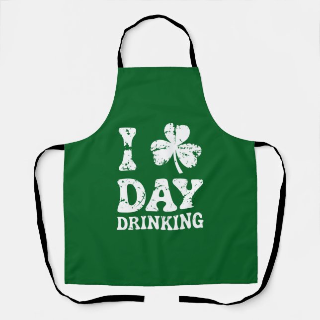 Funny Saint Patricks Day Party St Pats Funny Drink Apron (Front)