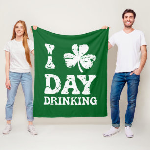 Funny Saint Patricks Day Party St Pats Funny Drink Fleece Blanket
