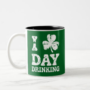 Funny Saint Patricks Day Party St Pats Funny Drink Two-Tone Coffee Mug