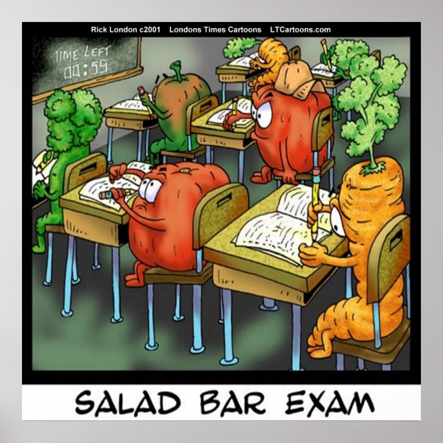 Funny Salad Bar Exam Poster (Front)