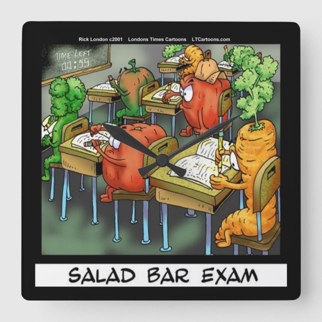 Funny Salad Bar Exam Wall Clock (Front)