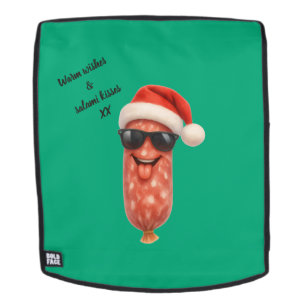 Funny salami kisses christmas backpack