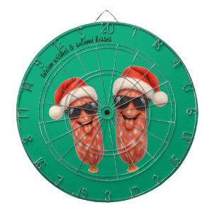 Funny salami kisses christmas dartboard