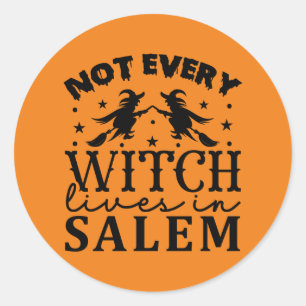 Funny Salem witch Halloween Classic Round Sticker