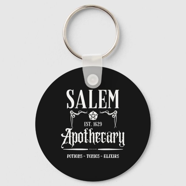 Funny Salem Witch Machusetts Apothecary Halloween  Key Ring (Front)