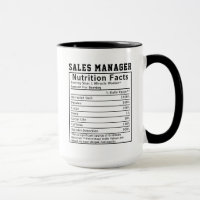 Funny Sales Manager Nutrition Facts Business Gift