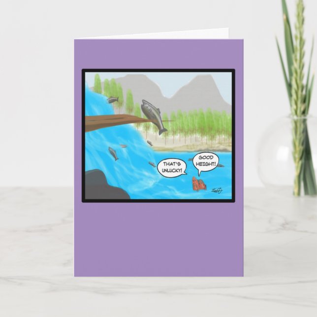 Funny Salmon Birthday Card For Fisherman (Front)