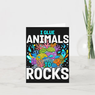 Funny saltwater aquarium frag glue animals to card