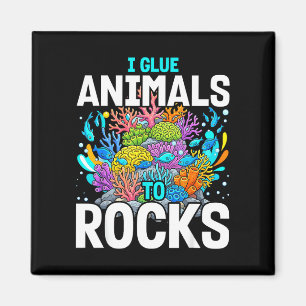 Funny saltwater aquarium frag glue animals to magnet
