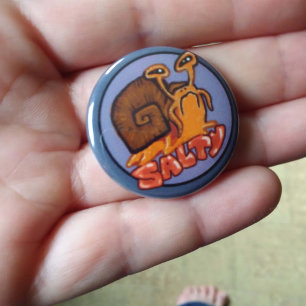 Funny "Salty" Snail Emote 3 Cm Round Badge
