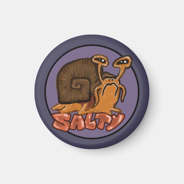 Funny "Salty" Snail Emote Magnet (Front)
