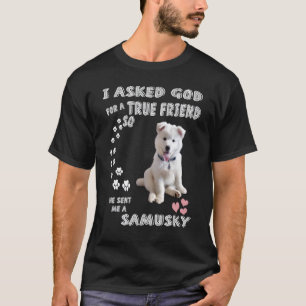 Funny Samoyed Husky Mix Dog Mum Dad Costume Cute S T-Shirt
