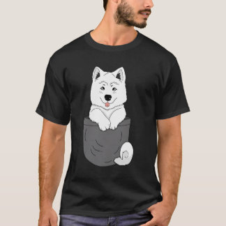 Funny Samoyed Puppy In Pocket Cute Samoyed T-Shirt