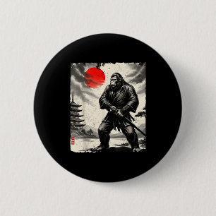 Funny Samurai Bigfoot Japanese Art Graphic Tee Ani 6 Cm Round Badge