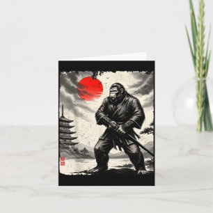 Funny Samurai Bigfoot Japanese Art Graphic Tee Ani Card