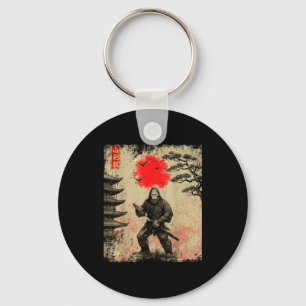 Funny Samurai Bigfoot Japanese Art Graphic Tee Ani Key Ring