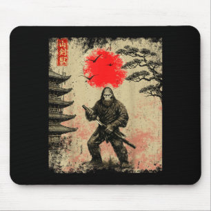 Funny Samurai Bigfoot Japanese Art Graphic Tee Ani Mouse Pad