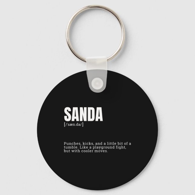 Funny Sanda Enthusiasts' Humorous Definition Defin Key Ring (Front)
