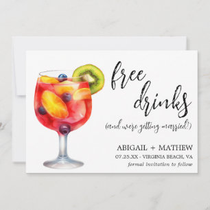 Funny Sangria Cocktail Drink Photo Wedding  Save The Date