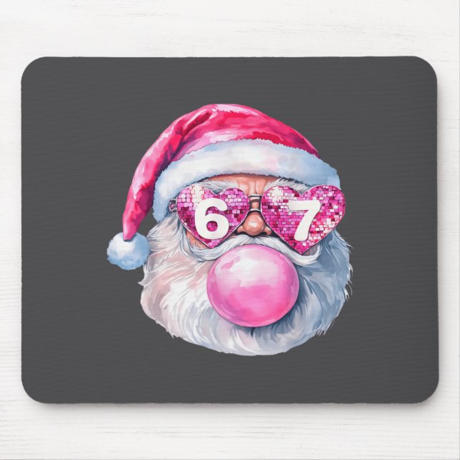 Funny Santa 67 Bubblegum Nk Christmas Six Seven Me Mouse Pad (Front)