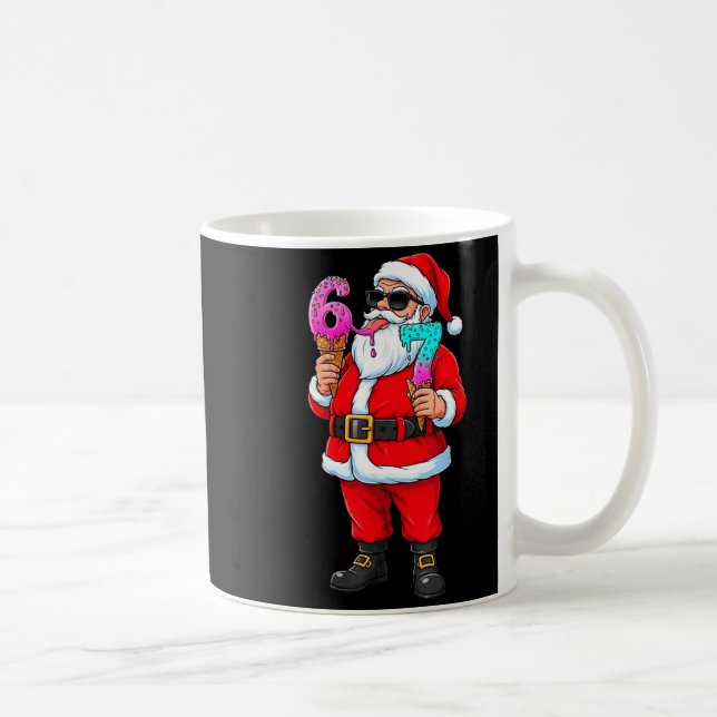 Funny Santa 67 Ice Cream Christmas Drip Xmas Teens Coffee Mug (Right)
