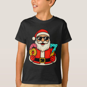 Funny Santa 67 Ice Cream Drip Christmas Xmas Teens T-Shirt