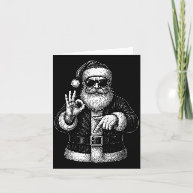 Funny Santa 6 7 Meme Design _ Christmas Math Humor Card (Front)