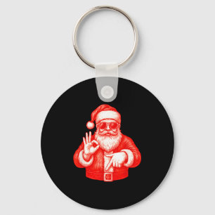 Funny Santa 6 7 Meme Design _ Christmas Math Humor Key Ring