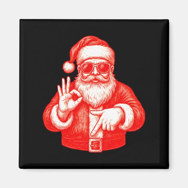 Funny Santa 6 7 Meme Design _ Christmas Math Humor Magnet (Front)