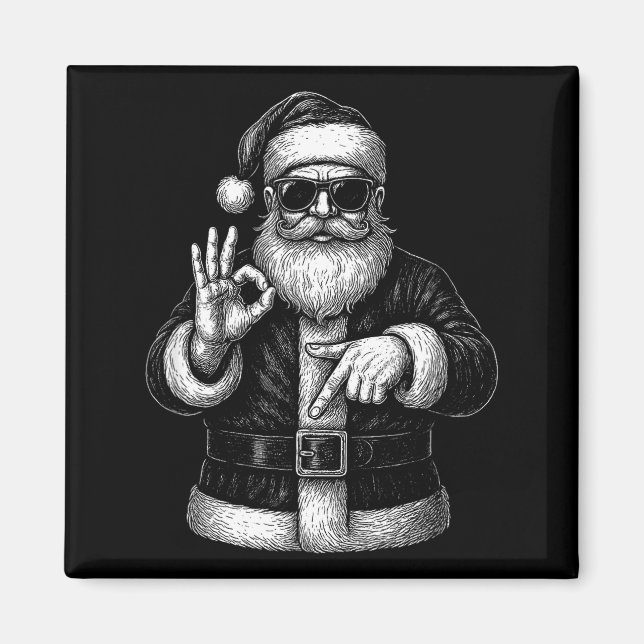 Funny Santa 6 7 Meme Design _ Christmas Math Humor Magnet (Front)