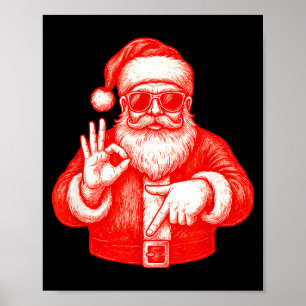 Funny Santa 6 7 Meme Design _ Christmas Math Humor Poster