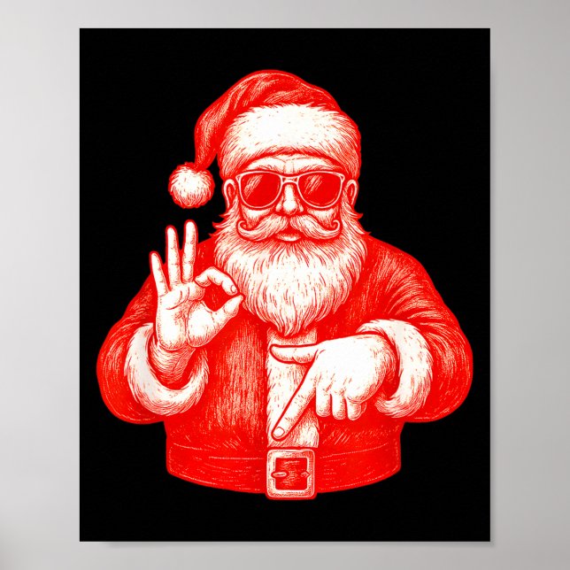 Funny Santa 6 7 Meme Design _ Christmas Math Humor Poster (Front)
