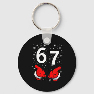 Funny Santa 6 7 Meme Six Seven Christmas 67 Italia Key Ring