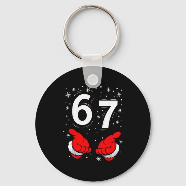 Funny Santa 6 7 Meme Six Seven Christmas 67 Italia Key Ring (Front)