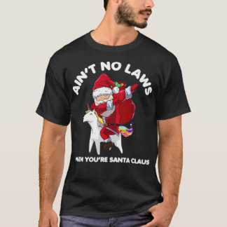 Funny Santa Aint No Laws When Youre Santa Claus  T-Shirt