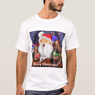 Funny Santa and Reindeers Christmas Party - Cheers T-Shirt