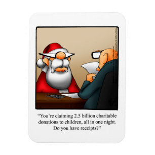 Funny Santa And The IRS Humour Magnet Gift