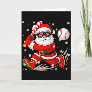 Funny Santa Baseball Christmas Pajamas Xmas Men Bo Card