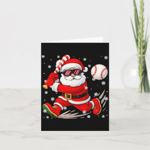 Funny Santa Baseball Christmas Pajamas Xmas Men Bo Card