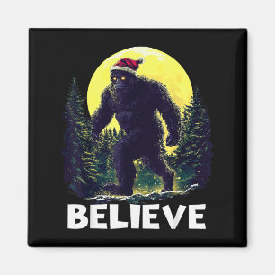 Funny Santa Bigfoot Christmas Sasquatch Believe Xm Magnet