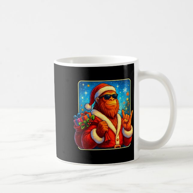 Funny Santa Bigfoot Christmas Sasquatch Xmas Boys  Coffee Mug (Right)