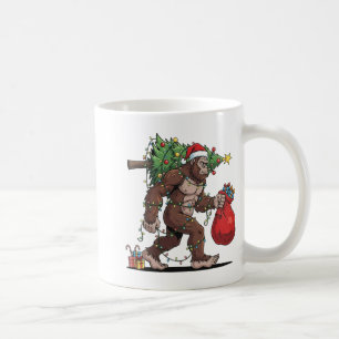 Funny Santa Bigfoot Christmas Tree Lights Xmas Boy Coffee Mug