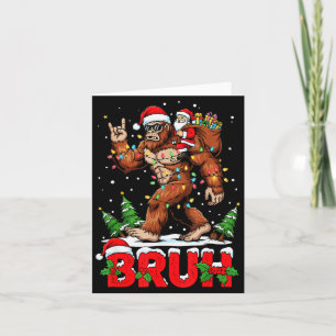 Funny Santa Bigfoot Sasquatch Rock Christmas Xmas  Card