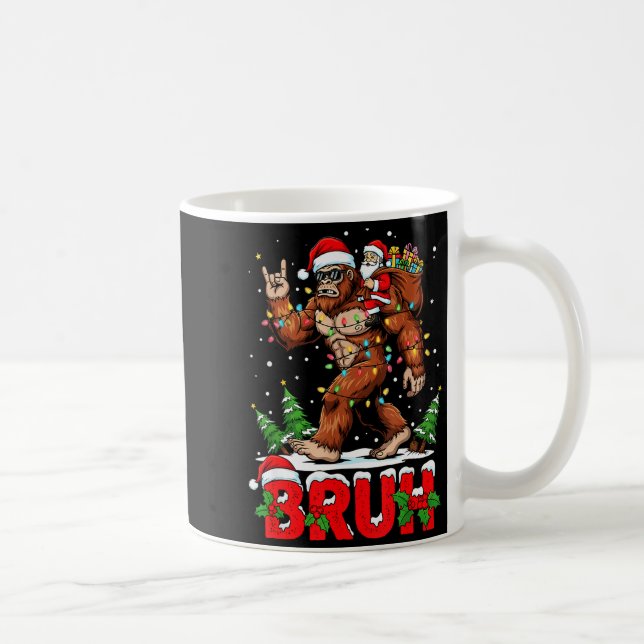 Funny Santa Bigfoot Sasquatch Rock Christmas Xmas  Coffee Mug (Right)