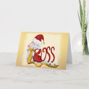 Funny Santa boss Christmas Holiday Card