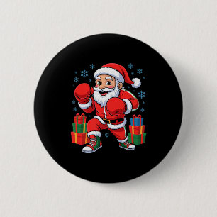 Funny Santa Boxing Lover Boxer Holiday Christmas X 6 Cm Round Badge
